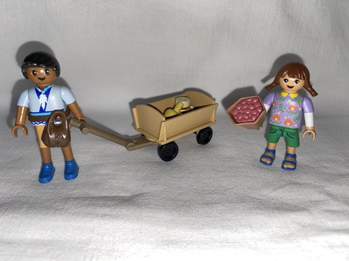 Playmobil enfants charette - enfants,