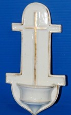 *BENITIER MURAL  PORCELAINE de PARIS XIXe collection religion Jésus Christ déco