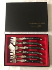 Box Set 6 Stainless Steel LAGUIOLE Cheese Forks France Flatware Serving Set