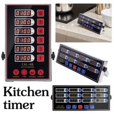 Commercial 8 Channels Digital Kitchen Timer Stainless Steel Calculagraph Tim=
