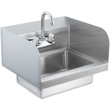 VEVOR Lave-Mains Lavabo Mural ou Encastrable 432x381x330mm Évier en Inox Cuisine