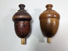 Lot de 2 Interrupteurs Poire en bois - Forme de Gland - Anciens