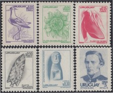 Uruguay 947/52 1976 Série Ancienne Artigas Fleur Pointe De Lance MNH