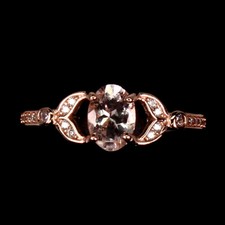 925 Bague en Argent Ovale Rose