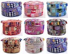 10 PC LOT Pouf Indien Ottoman