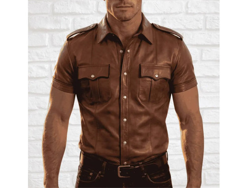 Chemise homme cuir - chemise,