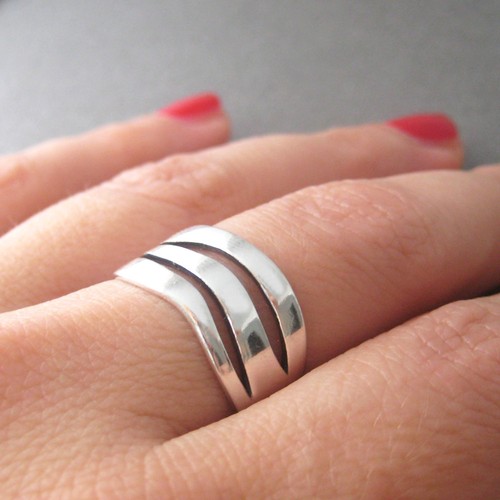 Bague anneau ajourée - , en