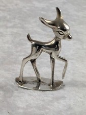Sujet statuette Figurine Biche Faon Argent 800