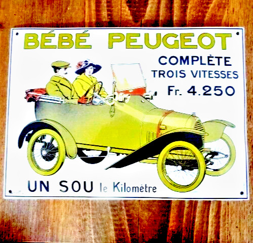 Plaque émaillée bebe peugeot - plaque,