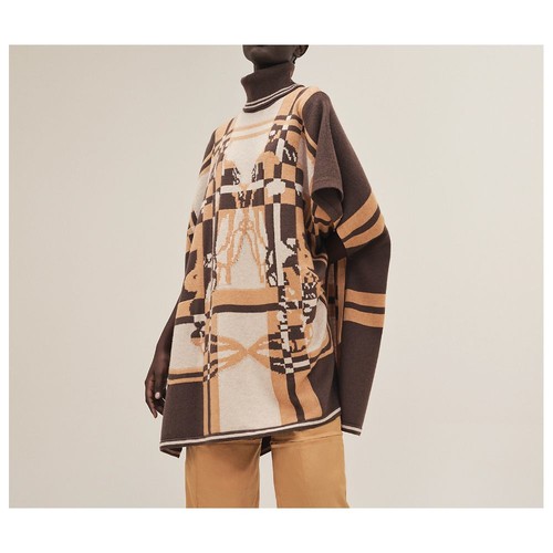 Hermes poncho tartan - hermes,