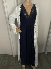  long style déshabillé blanc en mousseline de polyester