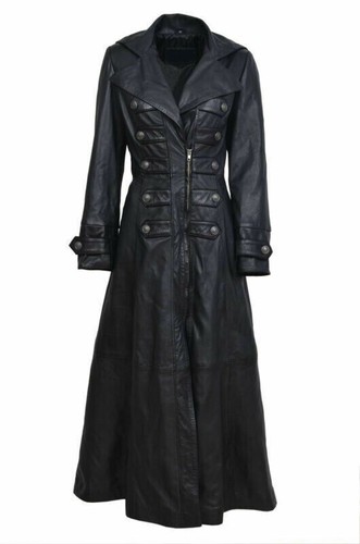 Manteau long femme - en, cuir