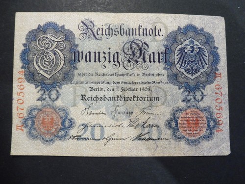 Ancien billet allemand - allemand, 20