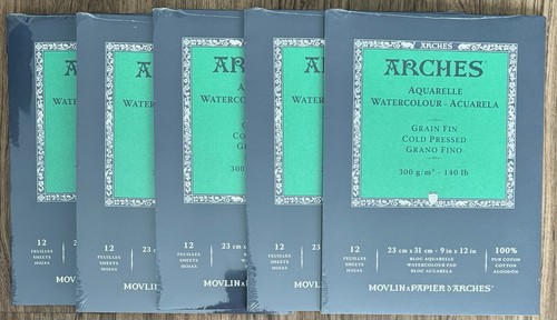 Arches 9x12 watercolour 5pk - arches,