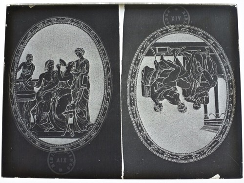 Femmes nues 1920 plaque - femmes, verre