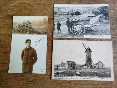 Cpa ww1 guerre - char, artillerie