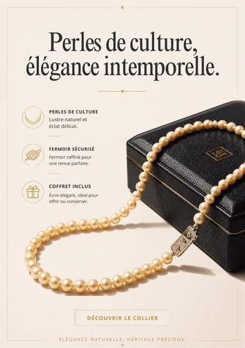 Collier perles culture - perles, de