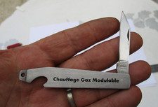 ANCIEN COUTEAU PLIANT PUBLICITAIRE CHAUFFAGE GAZ MODULABLE