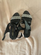 CHAUSSURES FEMMES T EU 40-ROBERTO DURVILLE-ORIGINALES BLANC +NOIR-TALON 9 CM