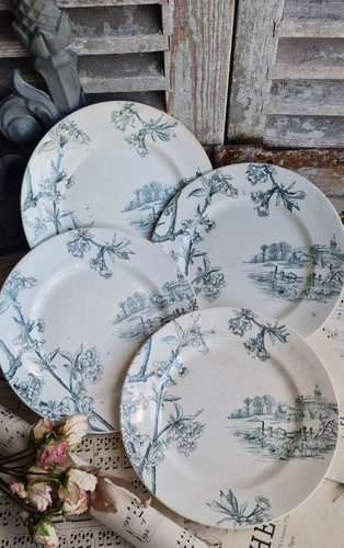 Anciennes assiettes plates - 4,