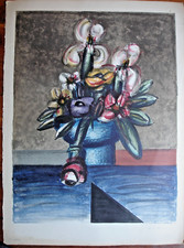 PRIKING Franz-LITHOGRAPHIE-BOUQUET DE FLEURS- 1 er essai- 76X56 CM