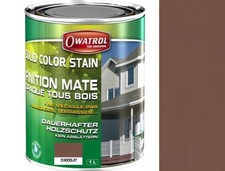 Lasure couleur marron chocolat Solid Color Stain 1L protège décor bois résistant