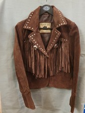 Veste En Cuir Frangée Marron