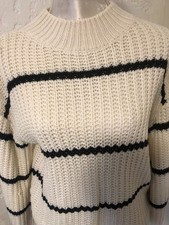 Pull crème rayé noir taille