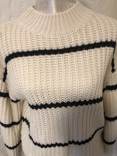 Pull crème rayé noir taille