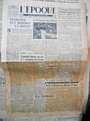 Journal ancien époque 5 - journal, l'époque