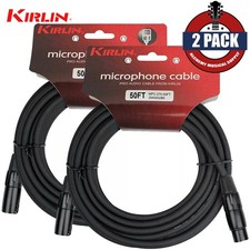 2-PACK Kirlin 50FT XLR Male to