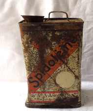 ANCIEN PETIT BIDON HUILE PUBLICITAIRE SPIDOLEINE VOITURE GARAGE