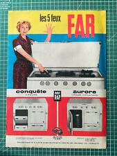 tf605 belle PUBLICITE ANCIENNE 1950 cuisinières 5 feux FAR photo femme