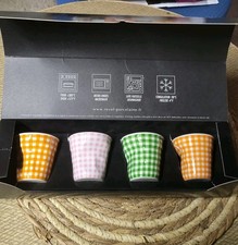 Coffret 4  Tasses Gobelet Revol Froissées Café expresso  Vichy  Neuf 