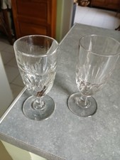 LOT DE 2 ANCIENS VERRES A ABSINTHE TORSADES BULLES