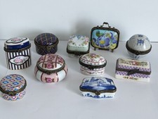 Boîte pilulier boite à timbre Porcelaine d'art Limoges Lot de 10 boîtes. Lot 3