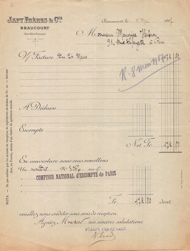 1917 japy freres - japy, beaucourt
