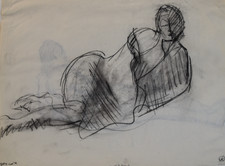 Felix Schivo (1924-2006) (83) - pierre noire - nu féminin