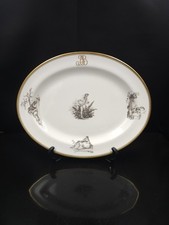 Bernardaud, Plat De Service 33.5×27cm  Collection Pastorale En Grisaille Limoges