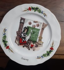 Assiette Alsace décor artisanal Anne Ehret Ranrupt – scène au rouet – 20 cm