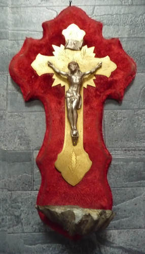 Ancien benitier crucifix croix - ancien, benitier/crucifix/croix