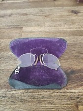 ancienne paire lorgnons lunettes pince nez binocle Avec etui 