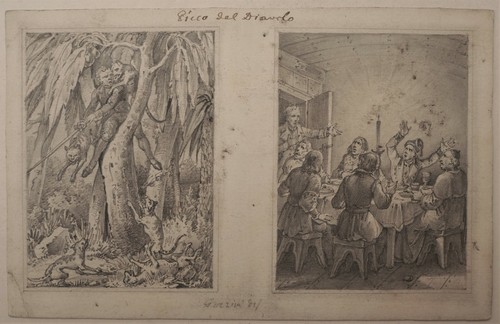 Deux dessins anciens - dessins,