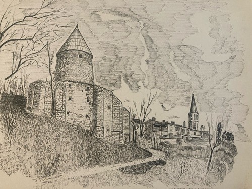 Très beau dessin encre lavis - très,