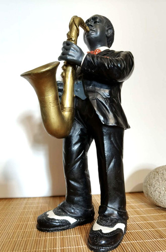 Statue joueur saxophone - joueur,