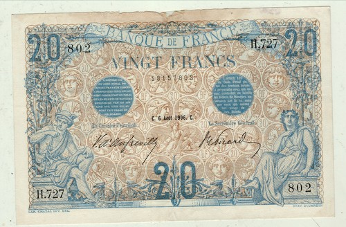 Rare francs bleu 6 aout - ,