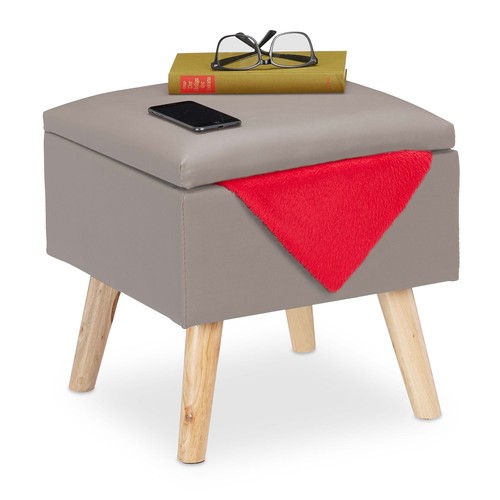 Tabouret pouf cuir - pouf,