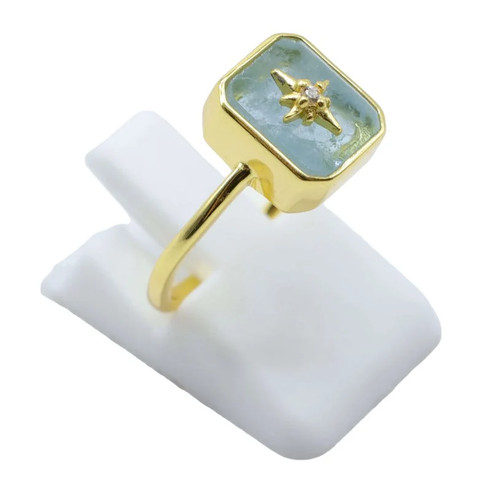 Bague argent 925 aigue marine - argent,