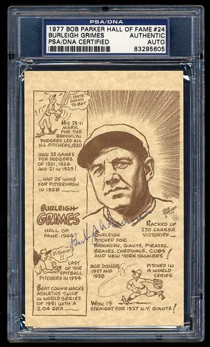 Burleigh grimes signed 1977 - burleigh,