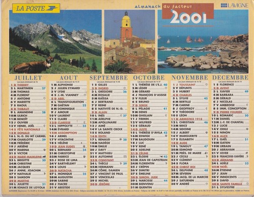 Calendrier almanach des - calendrier,